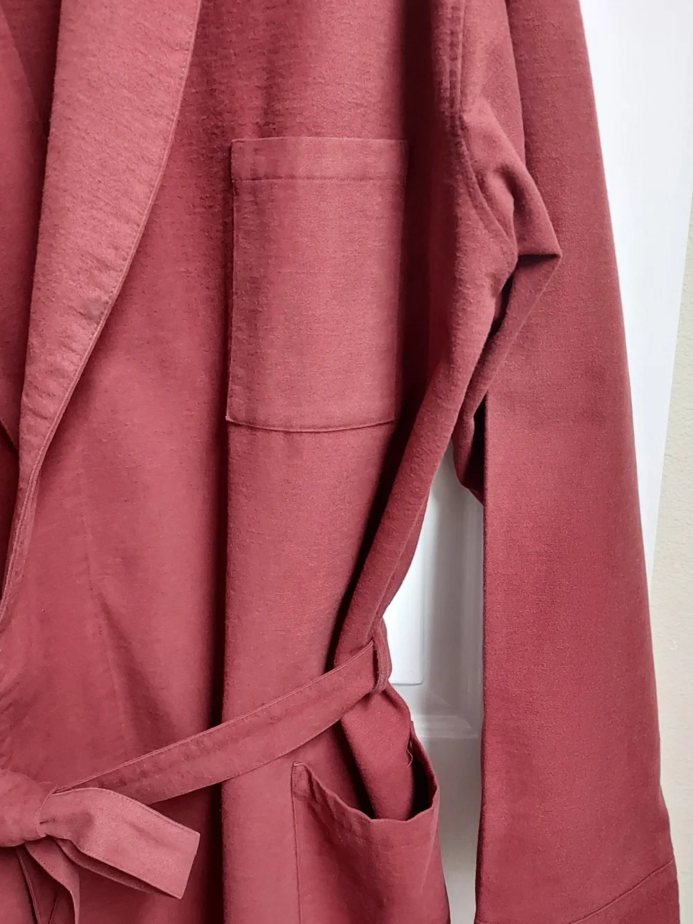 Men's: LL.Bean 3 Pocket Long Robe - Burgundy Brushed Flannel 100% Cotton. XLT